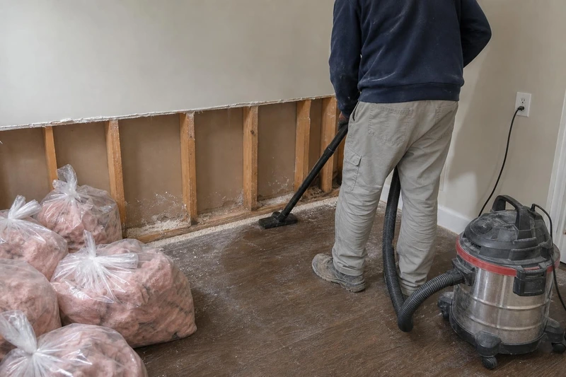 An extraction unit working soaked living room carpet in a Plano home after a supply line failure